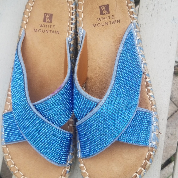 blue rhinestone sandals